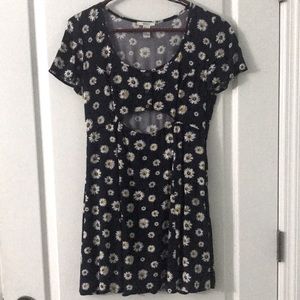 Daisy button up dress with midriff cutout